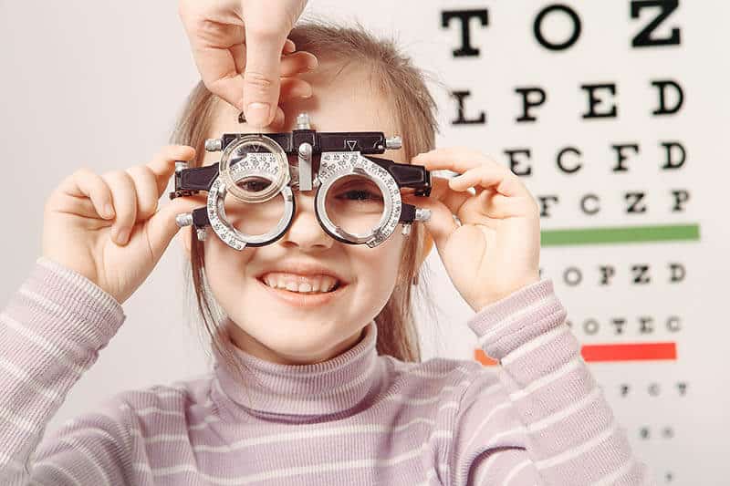 Child having an eye exam